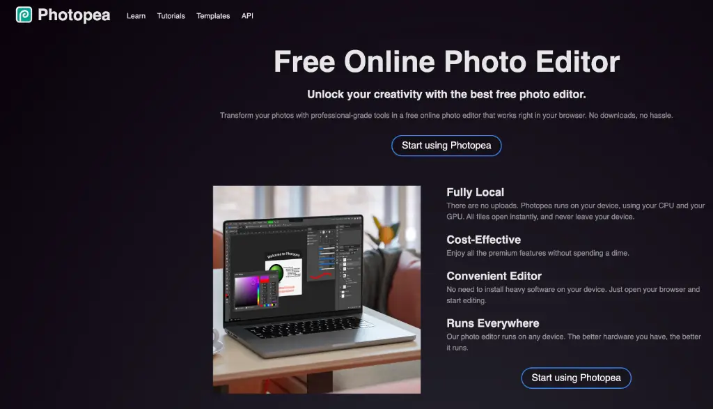 Photopea image resizer